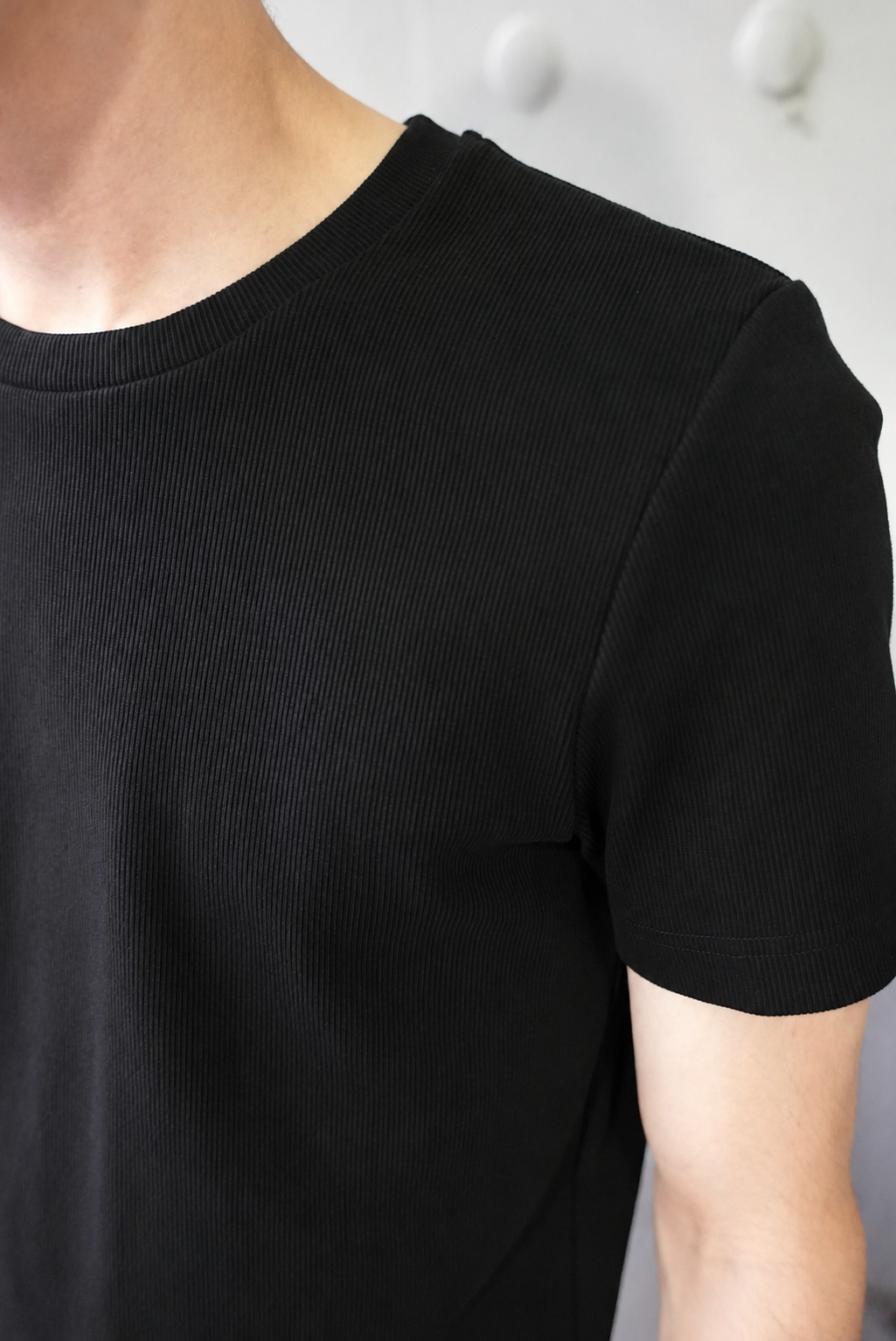 STRONG RIB TEE SHORT (BLACK) STRONG RIB TEE SHORT (BLACK)