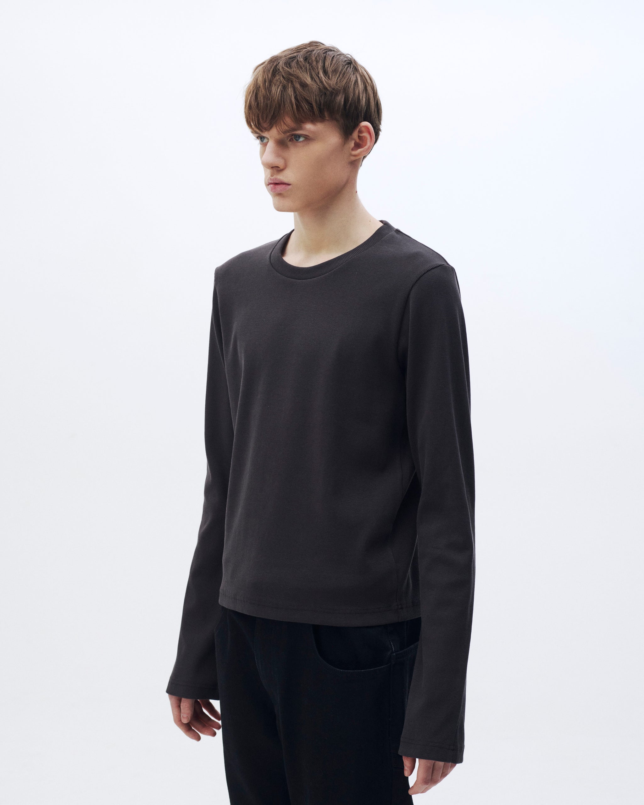 STRONG RIB T LONG GRAY