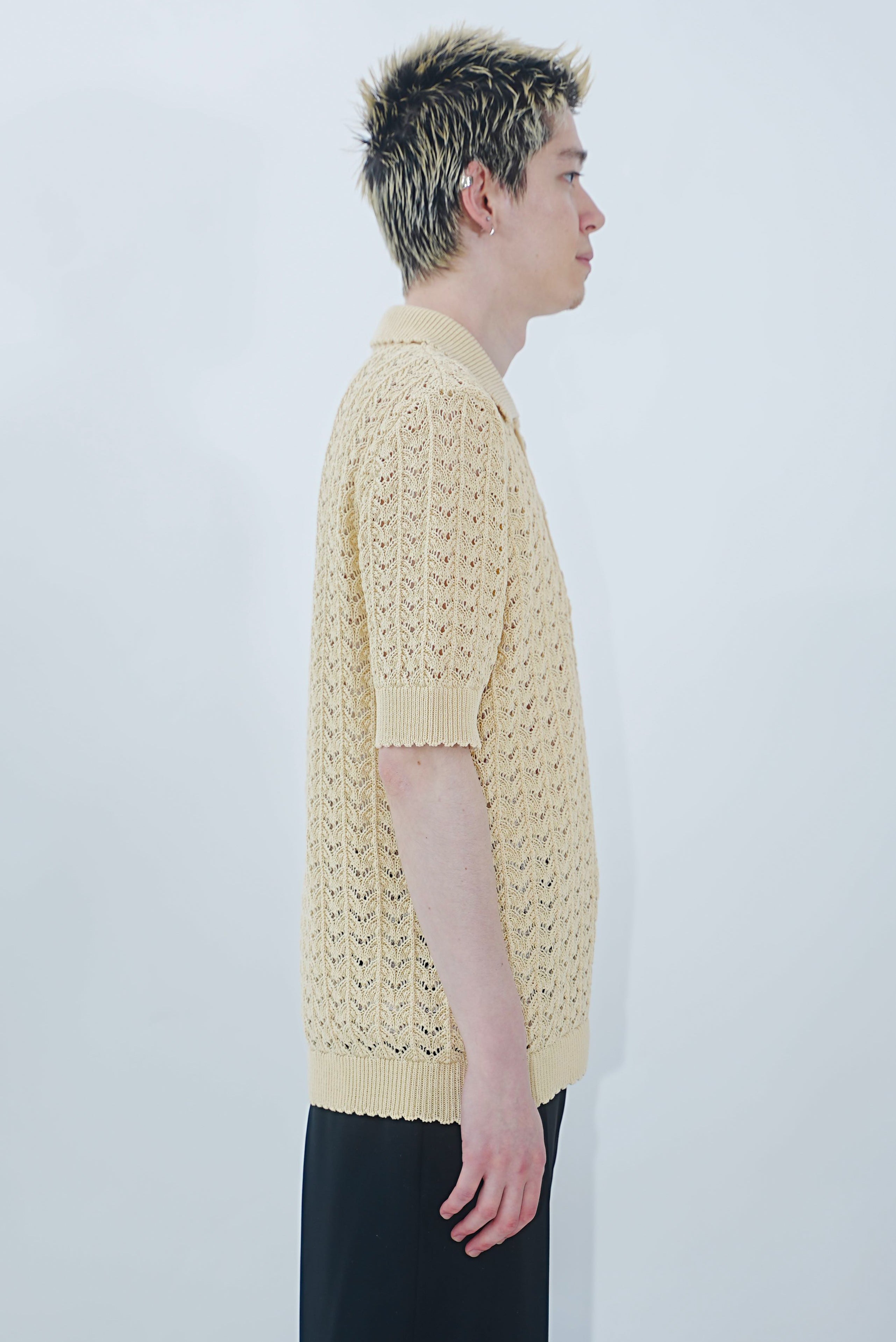 CMMN SWDN SS23 CURT LACE POLO ECRU – STRONG