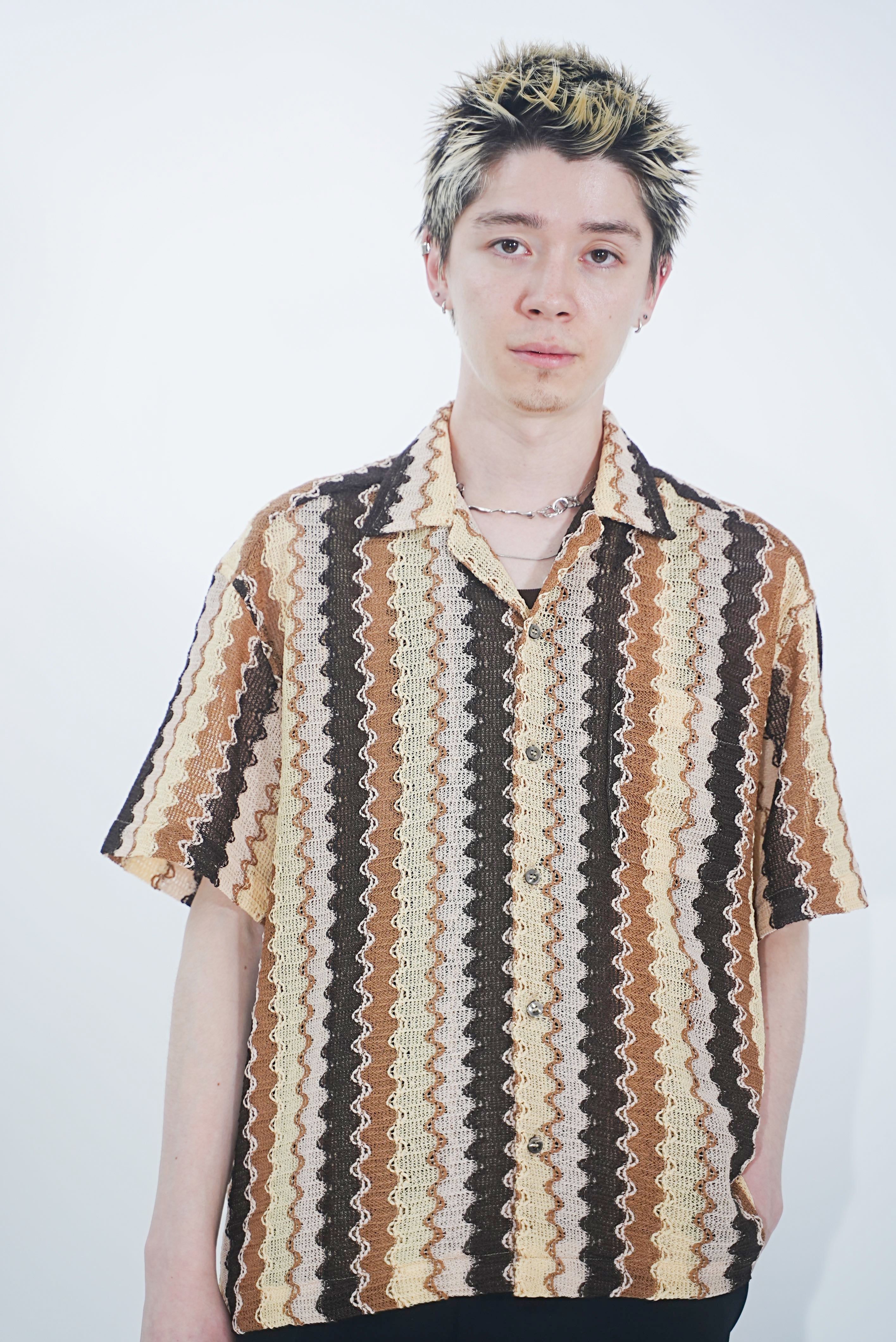 cmmn swdn TURE KNITTED SHIRT BROWN WAVE-